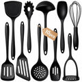 Silicone Cooking Utensils Set, 10-Piece, Black