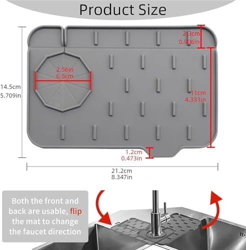 2-Pack Bytelive Silicone Sink Mat, Mini Sink Splash Guard and Soap