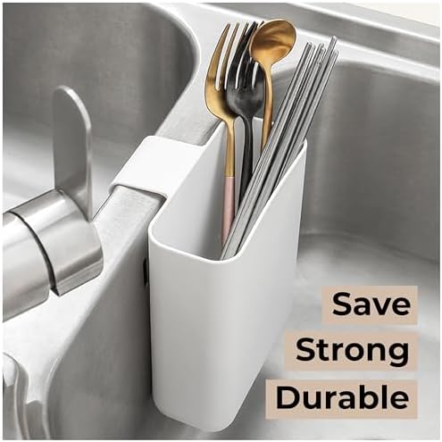 Drainer Drain Basket Utensil Holder, White