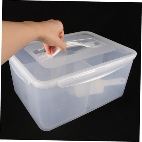 Hemobllo 8l Divided Plastic Storage Box with Lid, Portable Handle