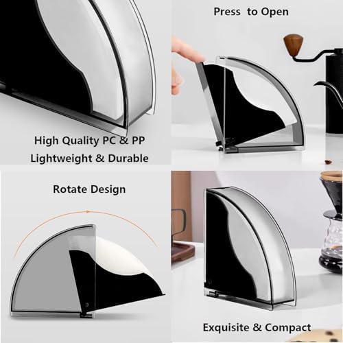 Coffee Filter Paper Holder with Dustproof Cover Coffee Filter Storage