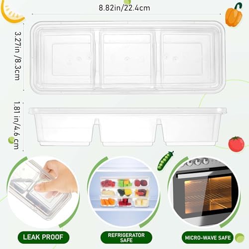 Hushee 10 Pack 17 oz Small Meal Prep Containers Snack Boxes, Clear