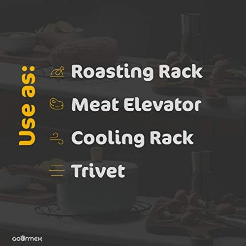 Black, Oval Oven Roasting Rack with Integrated Feet | Ideal for