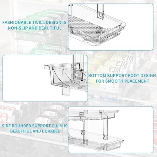 Adjustable Refrigerator Can Organizer, Clear Expandable Dispenser