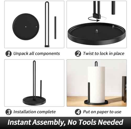 Black Stainless Steel Countertop Paper Towel Holder