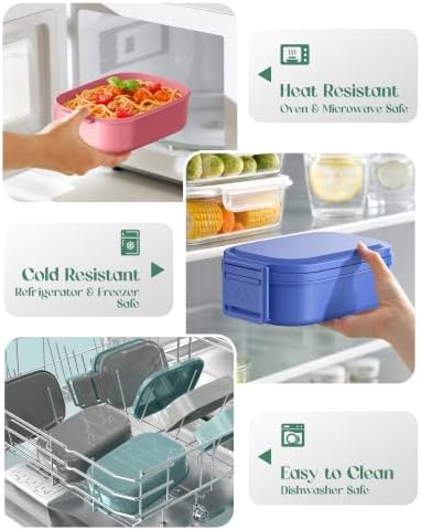 Bento Lunch Box, 65 oz 3-Tier Stackable Lunch Container, Adjustable