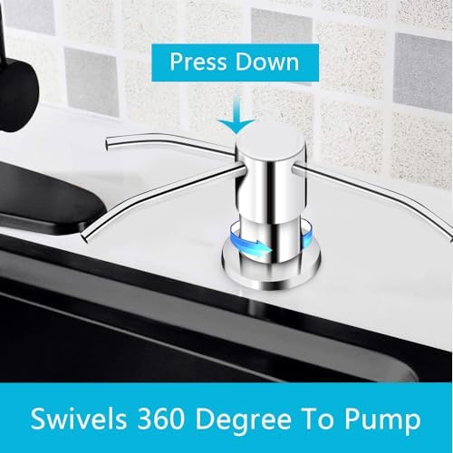 Soap Dispenser for Kitchen Sink with 47" Silicone Extension Tube