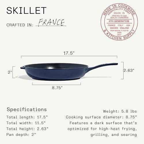 Made In Cookware - Enameled Cast Iron Skillet - Blue - Exceptional