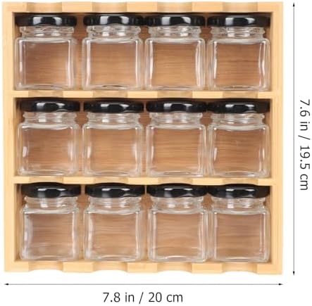 CALLARON 3-Tier Drawer Spice Rack Wooden Drawer Spice Organizer with