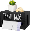 Wooden Trash Bag Dispenser Organizer with Lid for Kitchen,Under Sink