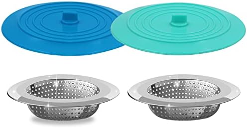 V-TOP Kitchen Drain Strainer Stopper 4 Pack, Universal 6 Inch Silicone