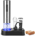 Zulay Kitchen Rechargeable Electric Wine Opener Set with Storage Base