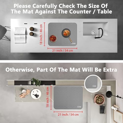 SAPID Silicone Dish Drying Mat: Large 21x18 Inch for Rack & Kitchen