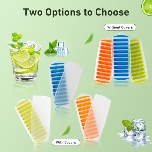 Lily's Home Silicone Narrow Ice Stick Cube Trays with Easy Push and