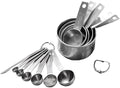 Stainless Steel Measuring Cups & Spoons Set, 12 Pieces Kitchen
