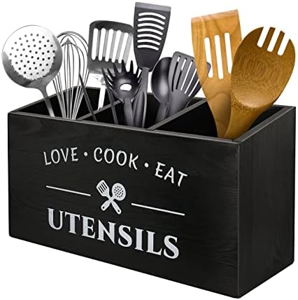 MINCORD Wooden Kitchen Utensil Holder for Countertop