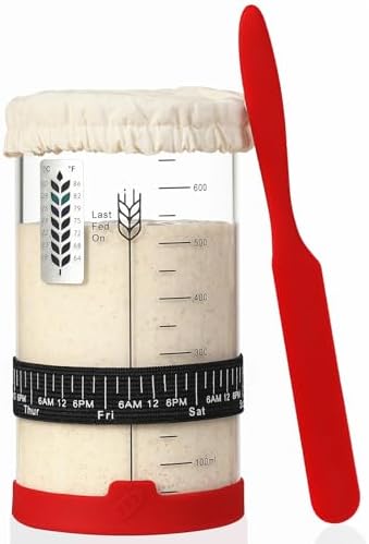 Sourdough Starter Jar Kit, 24 oz Wide Mouth Glass Jar