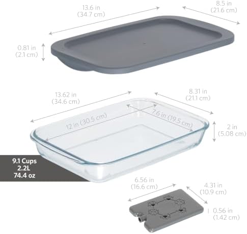 Glad Cook & Take Glass Baking Dish Set with Lids and Carrier