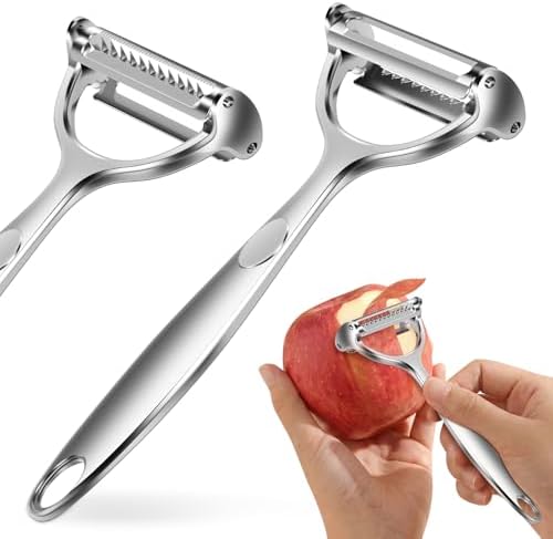 Julienne Peeler Vegetable Peeler Set, 2-in-1 Potato Peeler for