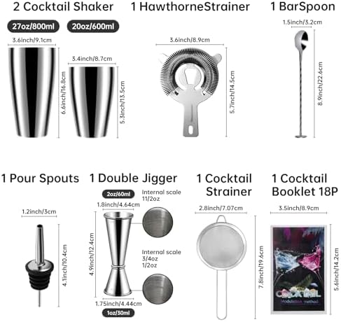 Cocktail Shaker, Martini Shaker, Drink Shaker, Cocktail Shaker Set