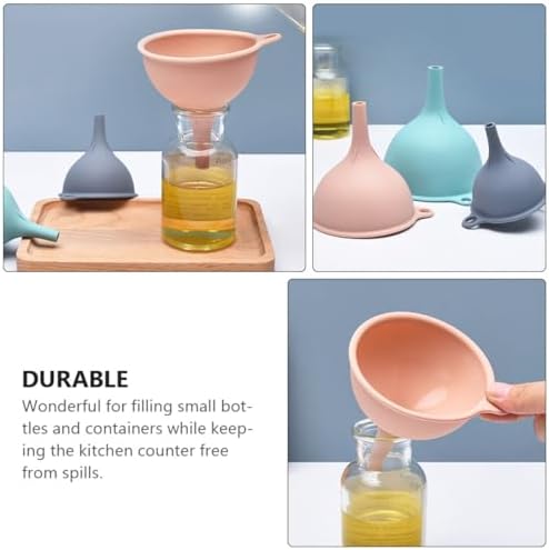 3 Pcs Silicone Wide Mouth Funnel Set for Kitchen Spill-Free Filling