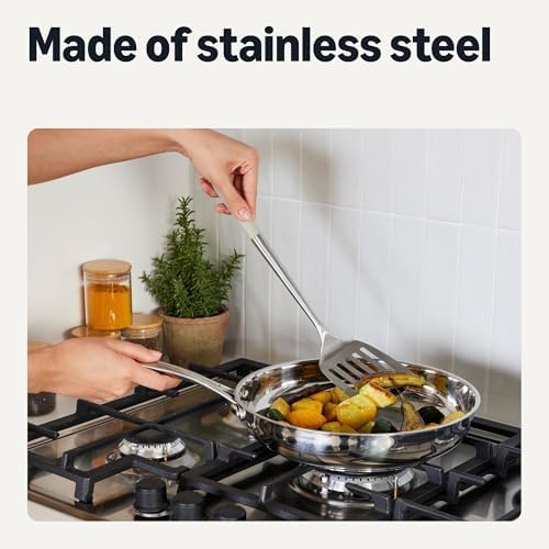 Amazon Basics Stainless Steel Cooking Utensil Set with Ladle, Spatula