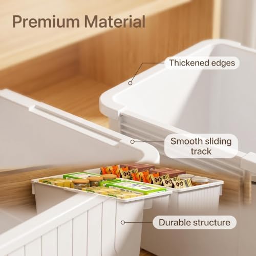 Extendable Drawer Organizer Expandable Storage Bins for Kitchen Pantry