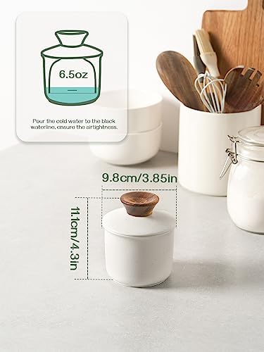 DOWAN French Butter Crock for Countertop, Ceramic Butter Dish with