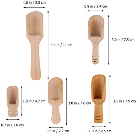 10Pcs Mini Wooden Spoon Mini Bath Salt Spoon Tea Scoop Wooden Candy