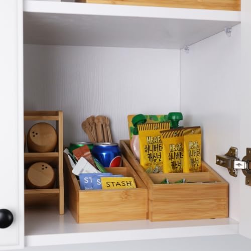 HTB 4-Section Snack Organizer with Removable Dividers for Kitchen
