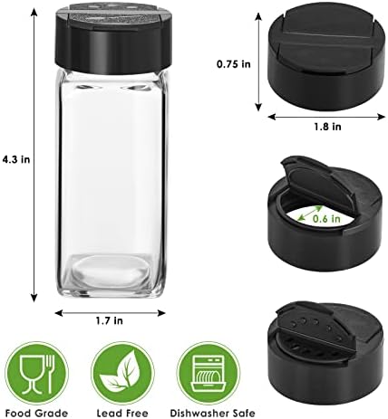 Saiveina 12 Pack Glass Spice Jars with Labels, 4oz Spices Containers