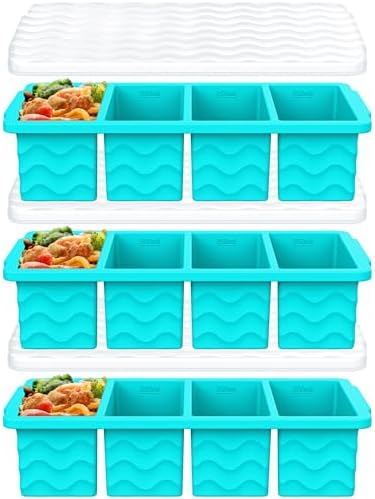 1 Cup Silicone Freezer Molds, Silicone Freezer Trays with Lid, 3-Pack