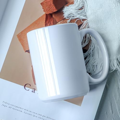 15 OZ Coffee Mugs, Classic Blank Ceramic Cup with Large Handle for Tea