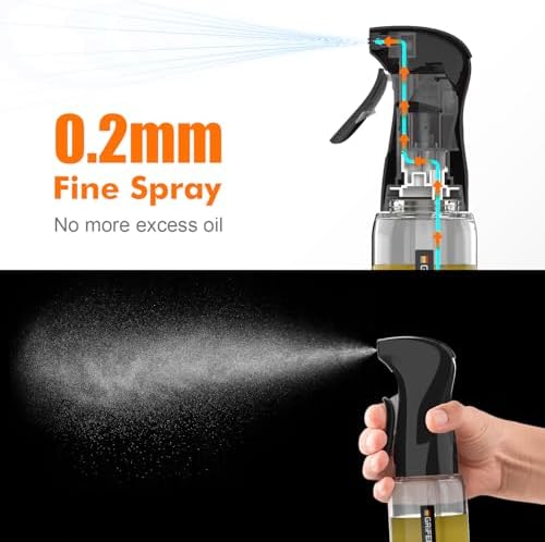 GRIFEMA Glass Oil Spray Bottle, 200 ml, Black
