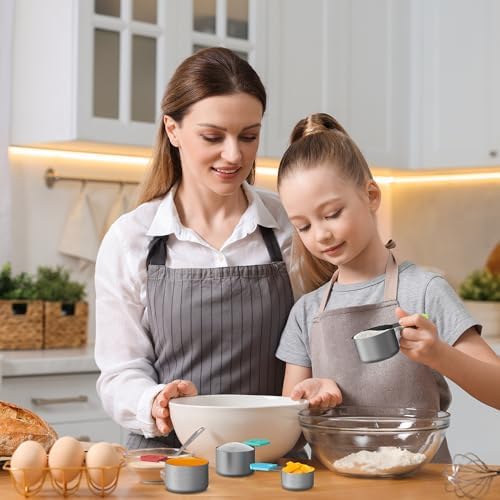 Magnetic Stainless Steel Measuring Cups Set of 5 for Cooking & Baking