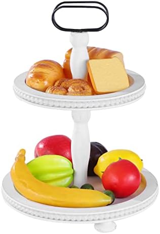 Urban Deco Wooden Decorative Tray Two Tiered Trays Decorations Round