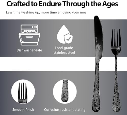 Hagary Dragon Cutlery Set 20 Pieces Stainless Steel Flatware Set