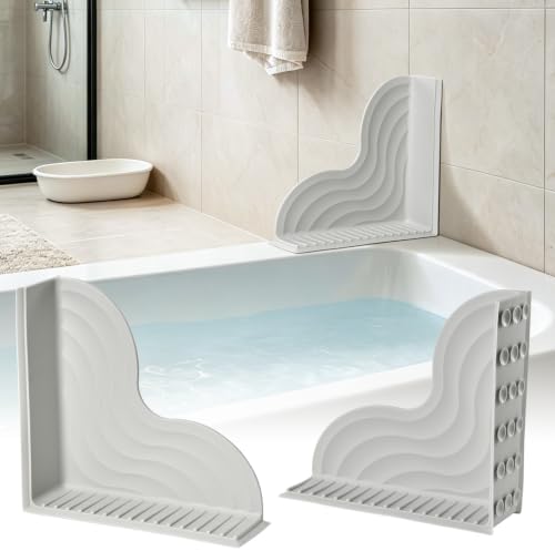 JET LAG 2 Pack Silicone Shower Splash Guard with Strong Suction Cups