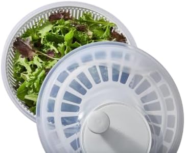 Kitchen Details 2-Piece Salad Spinner Large Capacity Lettuce Spinner Vegetable Washer | 4.75 Liter Produce Dryer | Multi-Use Colander System