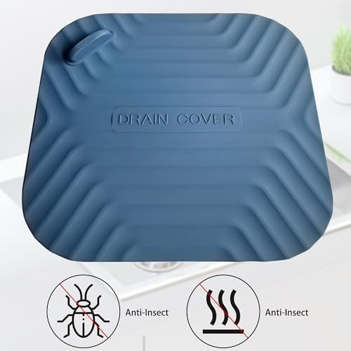 2 Pcs Blue Shower Drain Cover Tub Stopper(5.9 x 5.9 Inch)