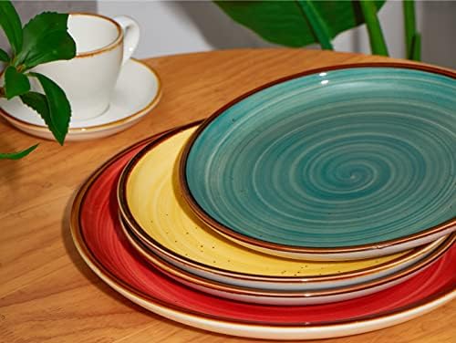 ONEMORE Porcelain Plates Set 10.5 inch Large Dinner Plates for Salad
