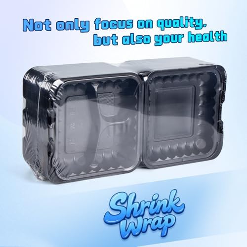 YANGRUI 8x8 34oz 55-Pack Shrink-Wrapped Ready to Use Meal Prep