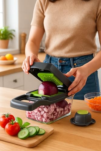 AHA Lifestyles16-in-1 Vegetable Chopper Slicer, Veggie Chopper, Food