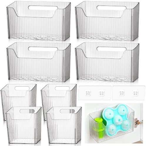 SiliFine 8 Pcs Cabinet Door Organizer Bin Wall Mount