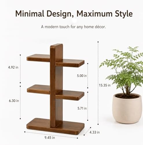 Coffee Mug Holder for Countertop, Wooden Coffee Mug Display Shelf