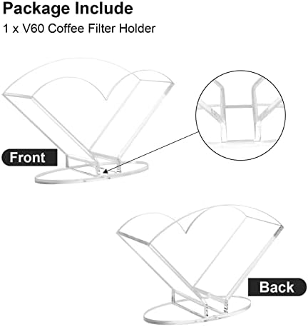 Kamehame V60 Filter Holder, Clear Acrylic Coffee Paper Storage