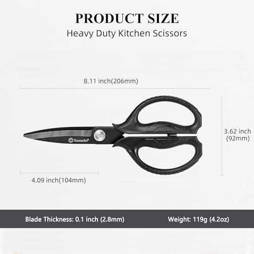 Sunnecko Kitchen Scissors All Purpose Heavy Duty Scissors Titanium