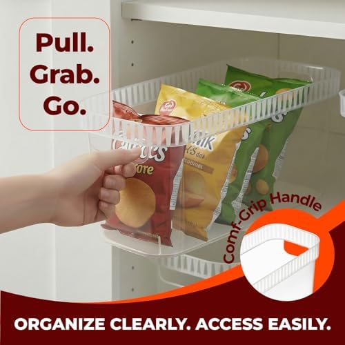 Tribello Narrow Storage Bins – Slim, Clear Plastic Storage Basket