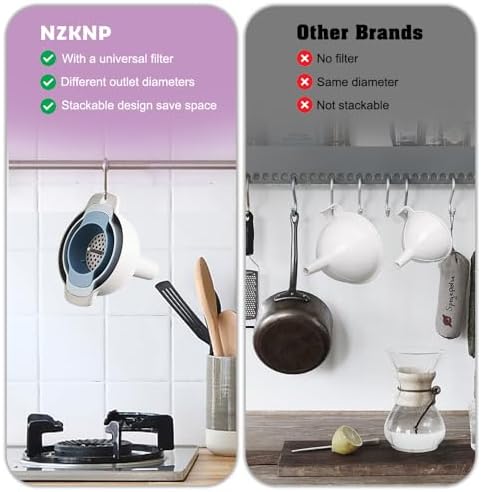 4 in 1 Funnels for Kitchen Use Filling Bottles with Detachable