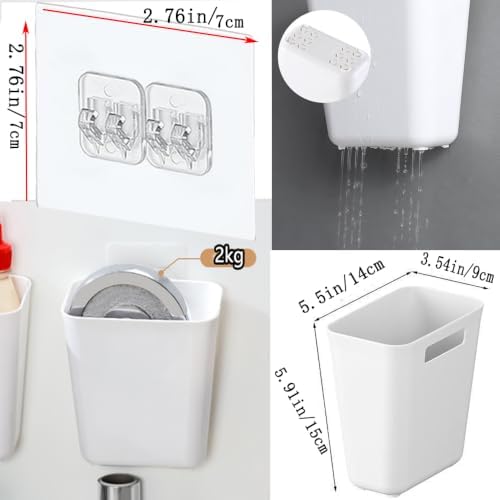 4 Piece Kitchen Cabinet Door Storage Box,Self Adhesive Wall Mounted